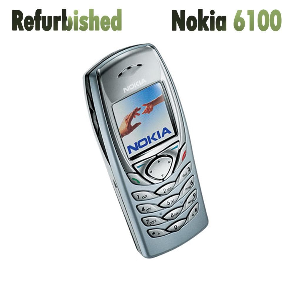 Refurbished Nokia Unlocked Original Nokia 6100 GSM Triband Mobile Phone Simple Set light blue