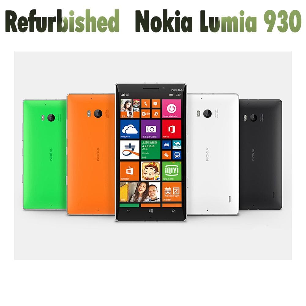 Refurbished Nokia Original Nokia Lumia 930 Unlocked Original 3G GSM WIFI GPS 8MP 32GB memory Mobile Phone With 1 SIM 1 Battery 1 Charger black