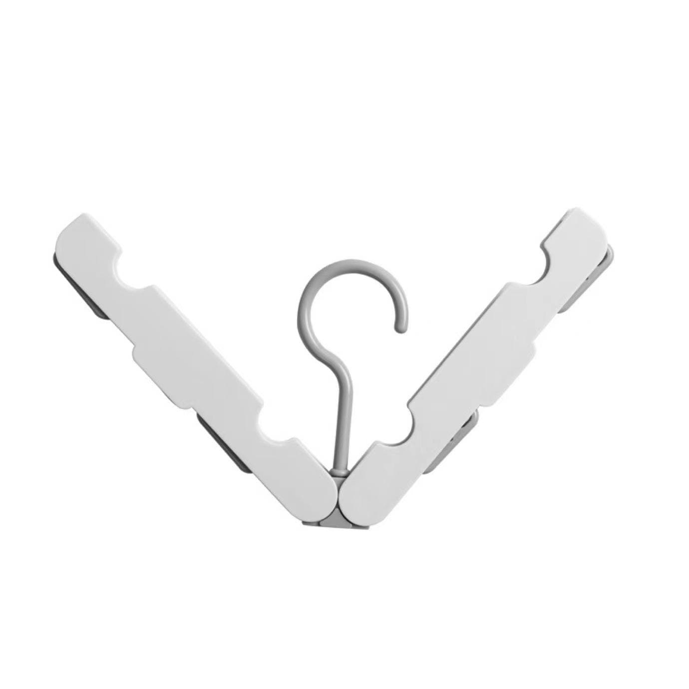 Portable Hanger with Multiple Clamps and Non-slip Clips for Traveling, Outdoor Adventure and Magic Sock Drying white