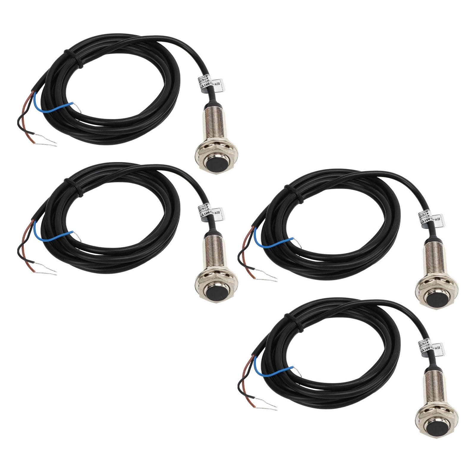 4Pcs 12mm Inductive Proximity Switch PNP 3 Wire Normally Open IP67 NO Contact Proximity Sensor
