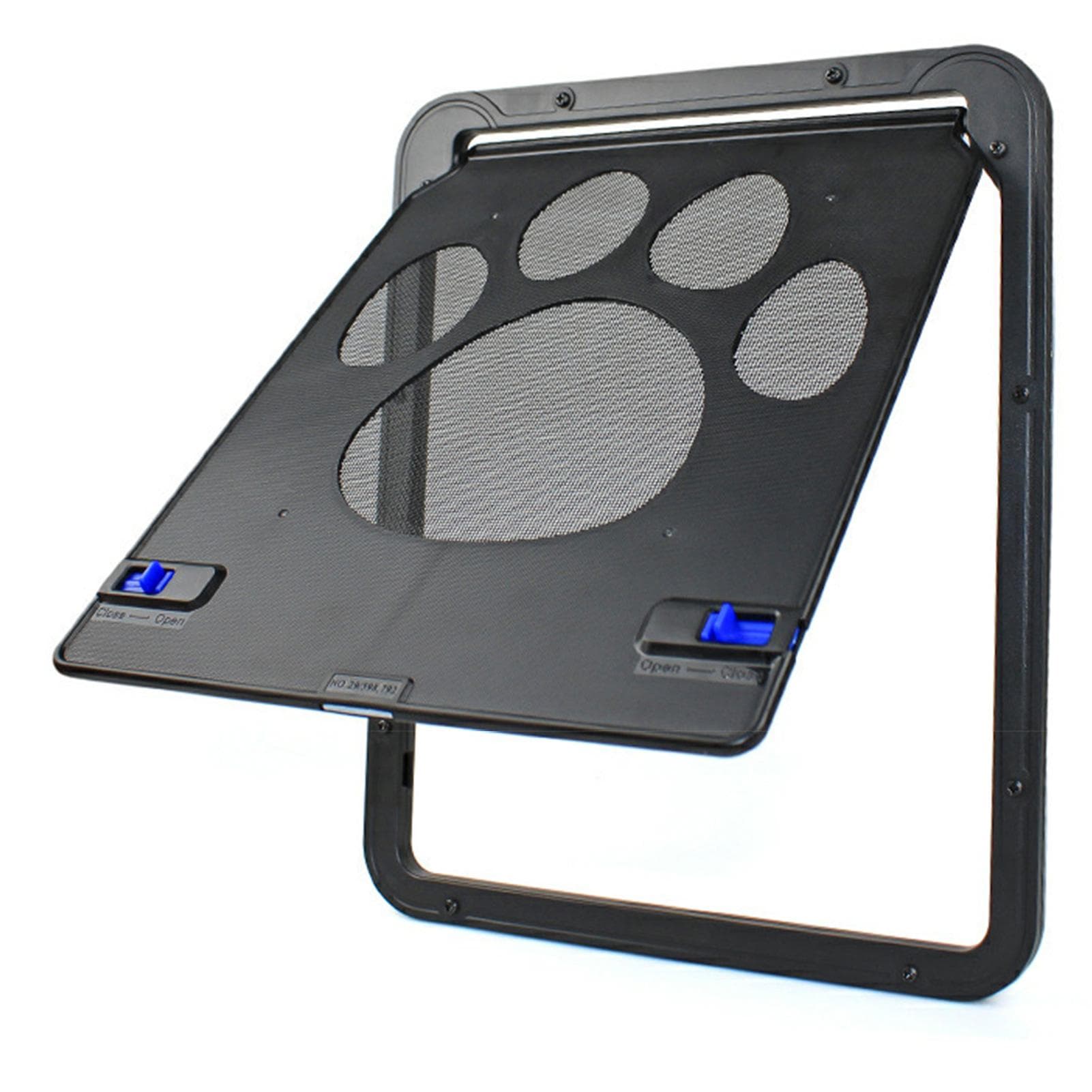 Pet Screen Door Cat Door Sliding Screen Pet Door with Magnetic Flap Lock Automatically for Small black