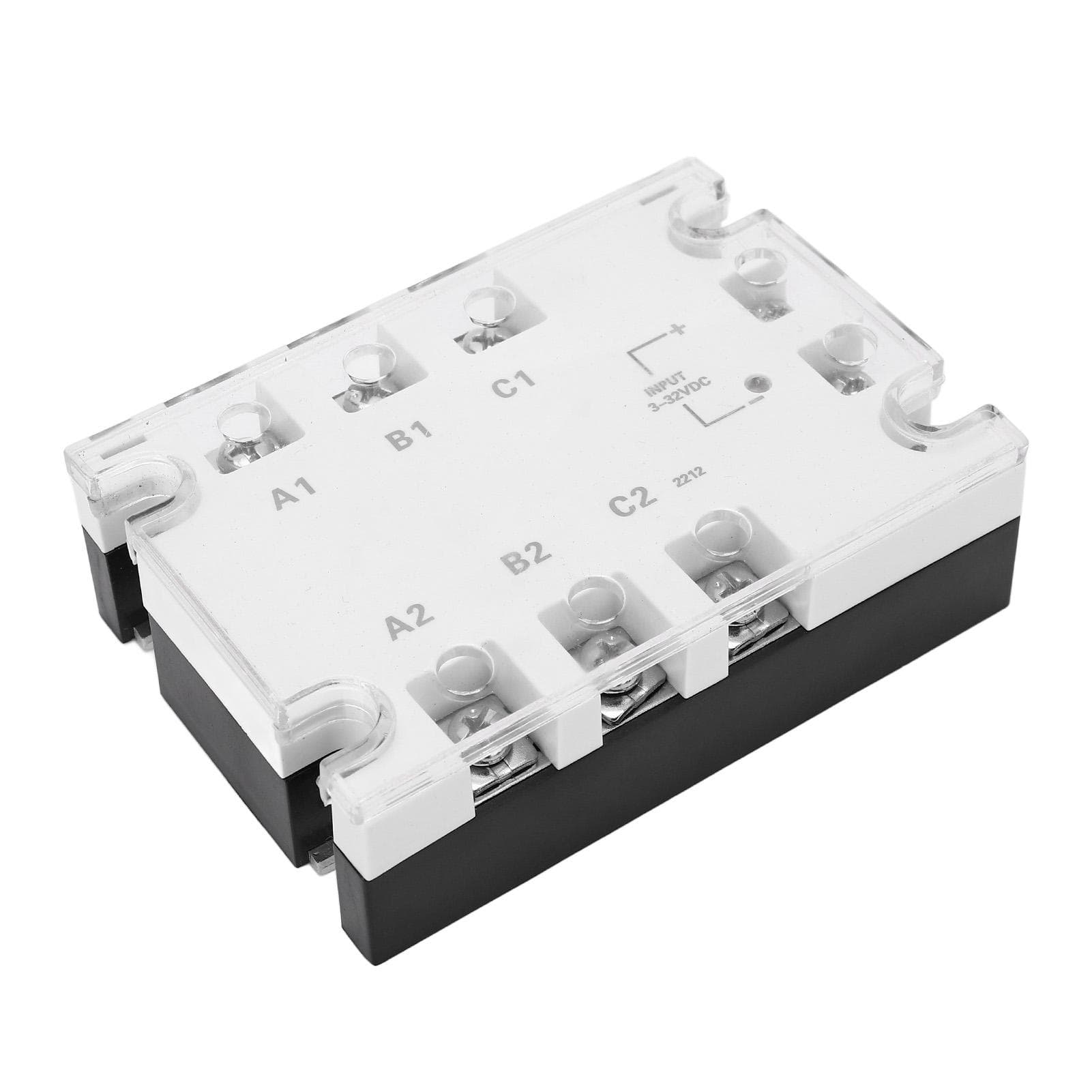 3 Phase Solid State Relay White Noiseless Anti Shock Reliable DC to AC Solid State Relay 3?32VDC