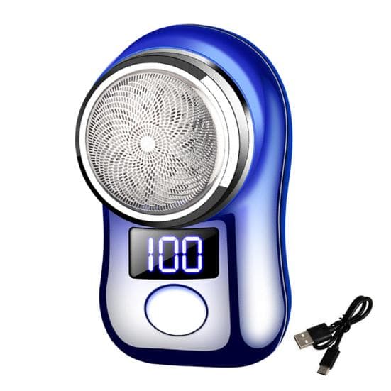 Portable Electric Shaver LED Battery Display USB Rechargeable Waterproof Mini Travel Men Rotary Razor Cordless Hair Beard Trimmer Remover Tool