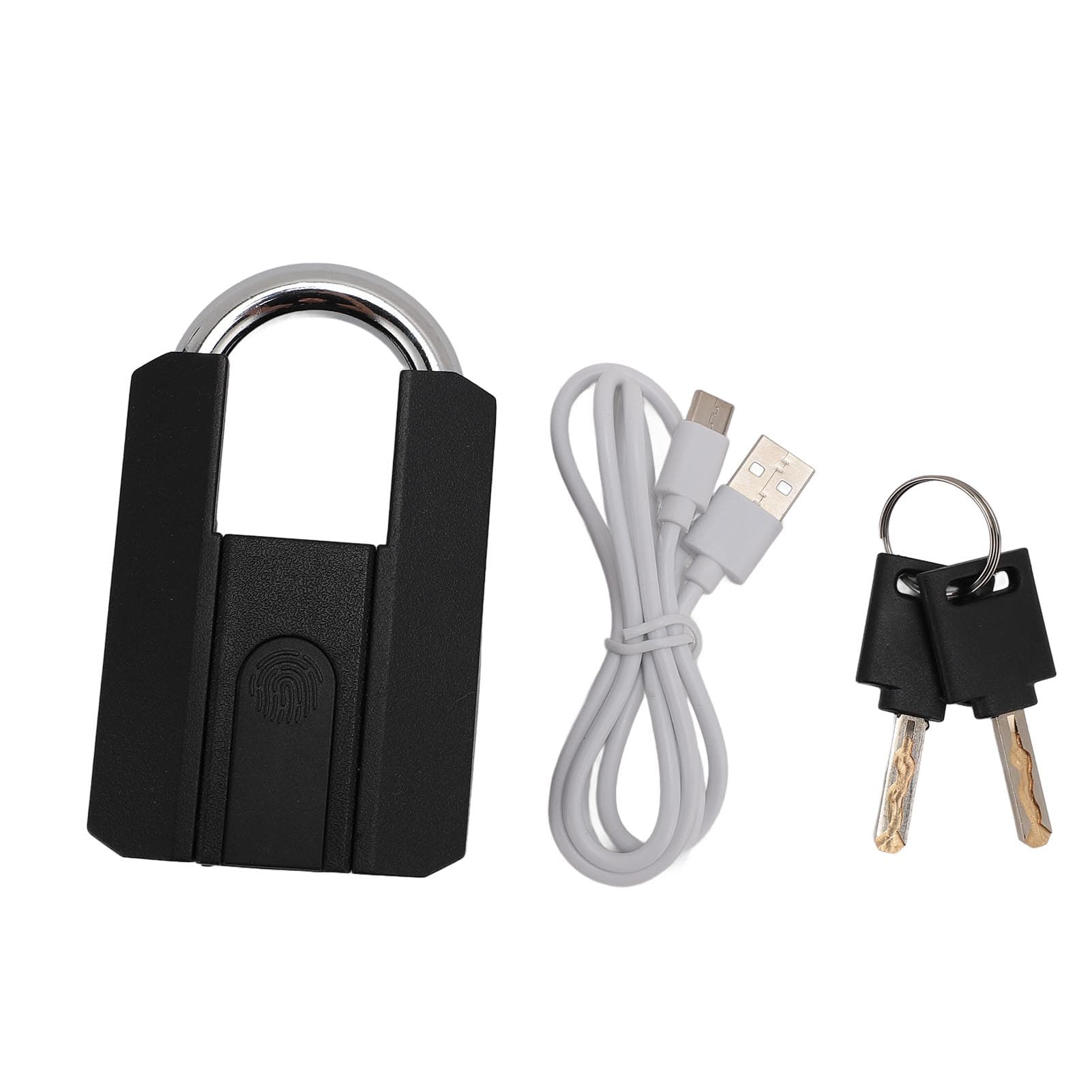 Fingerprint Padlock Waterproof Long Lifespan USB Charging High Security for Cabinet Drawer