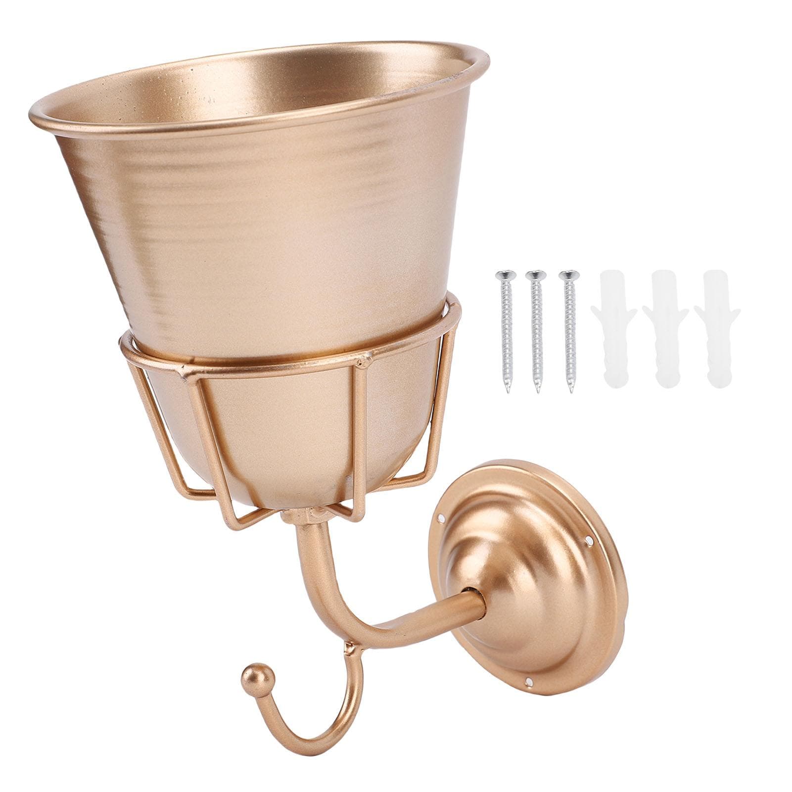 Wall Vessel Stainless Steel Vintage Wall Mounted Vase Hanging Organizer for Artificial Plants Home
