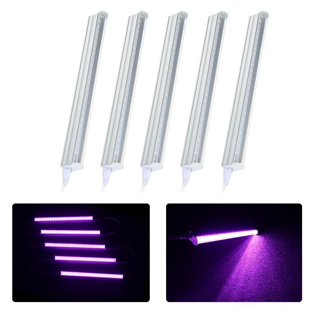 5-Pack LED Grow Light Strips 5W T5 Tube LED for Plants High Output Integrated Fixture Extendable 24 white
