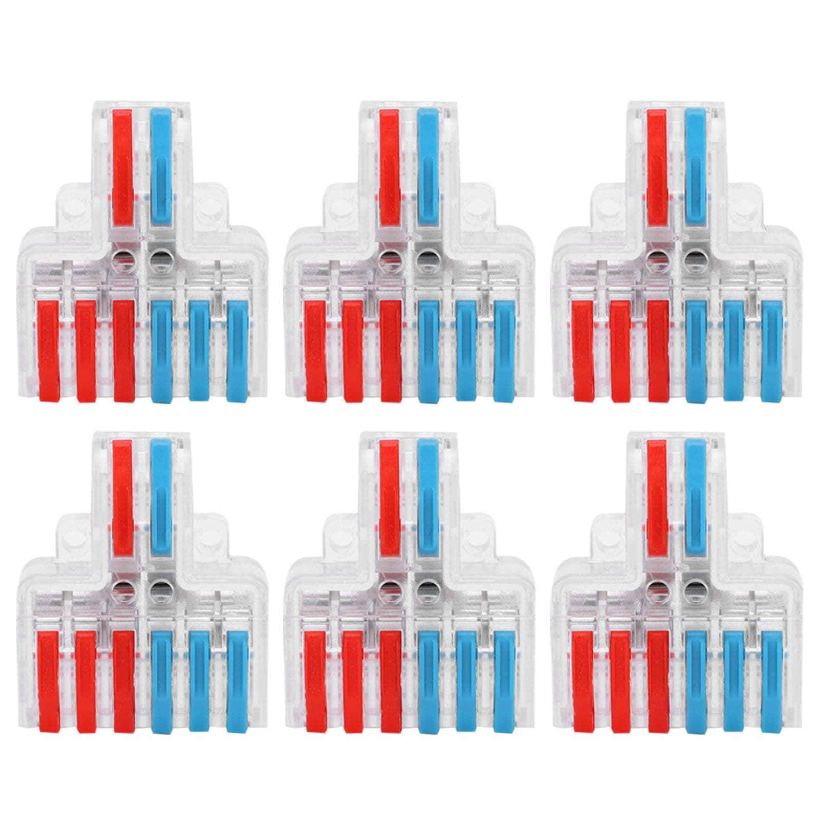 10pcs Electrical Connectors Wire Block Quick Splice Terminal Blocks 2 Inet 6 Outlet LT?623