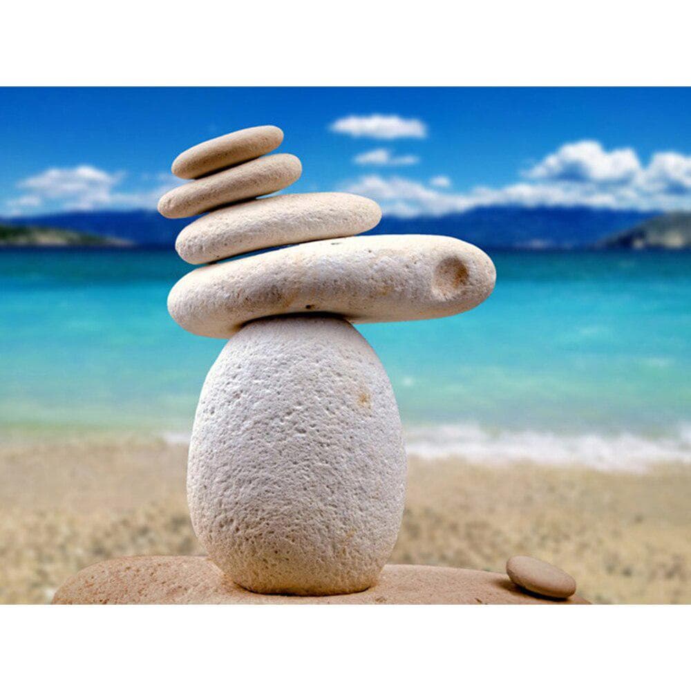 Diamond Painting Scenery Sea Pile Up Stones Rhinestone Cross Stitch Full Round Diamond Embroidery 20X30CM