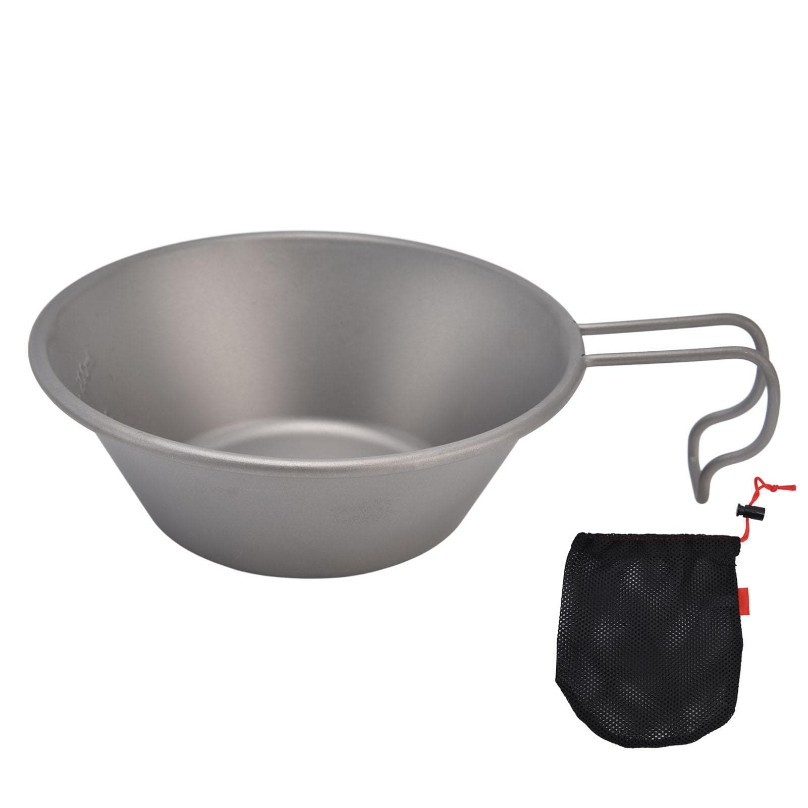 Ultralight Camping Cookware Outdoor Camping Picnic Bowl Cup with Folding Handle for Hiking L