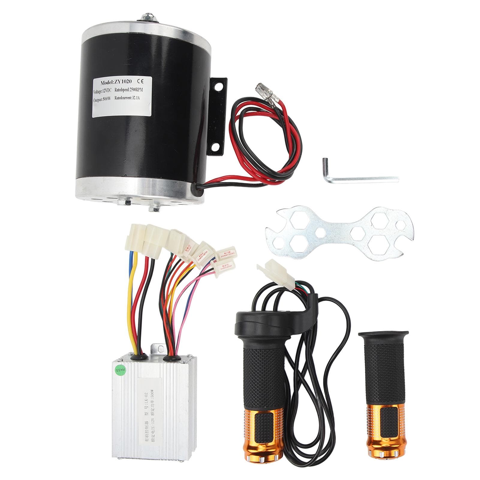 12V 500W Electric Motor with 2500RPM High Speed Controller Throttle Grip Electric Bike Conversion