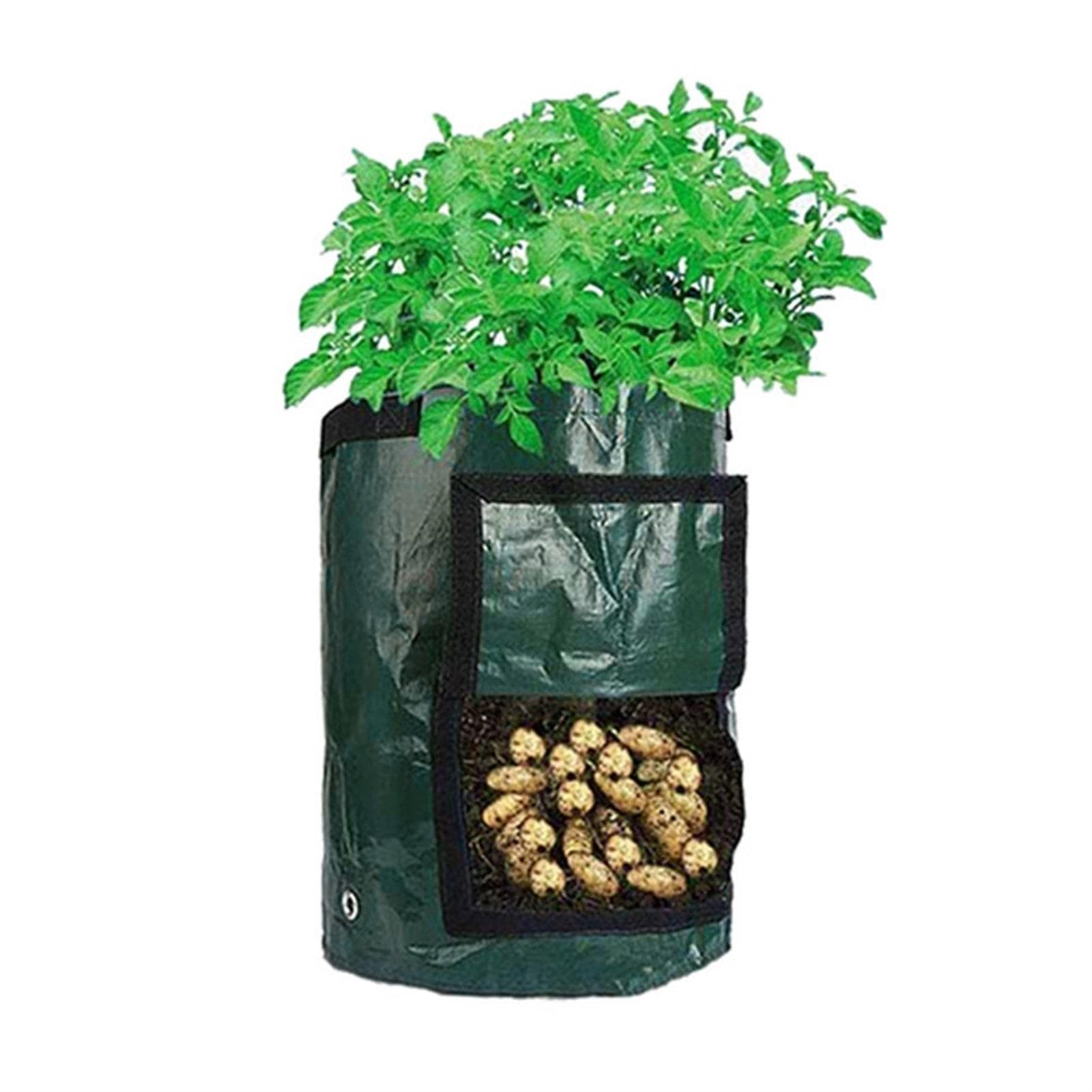 Planting Bag PE Environmentally Friendly Breathable Plant Grow Pouch Garden Planting Bag Gardening 3 Gallons 25x22cm dark green