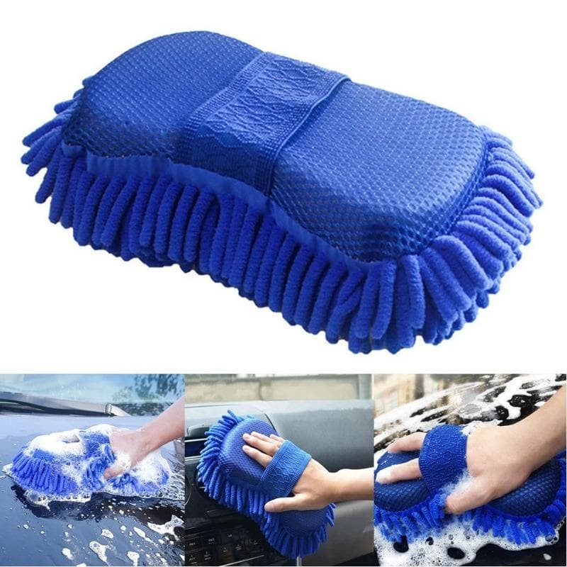 Car Cleaning Sponge Car Wash Care Washing Brush Pad Cleaning Tool Microfiber Polishing Dusting Scratch-free Washing Cars Floors blue
