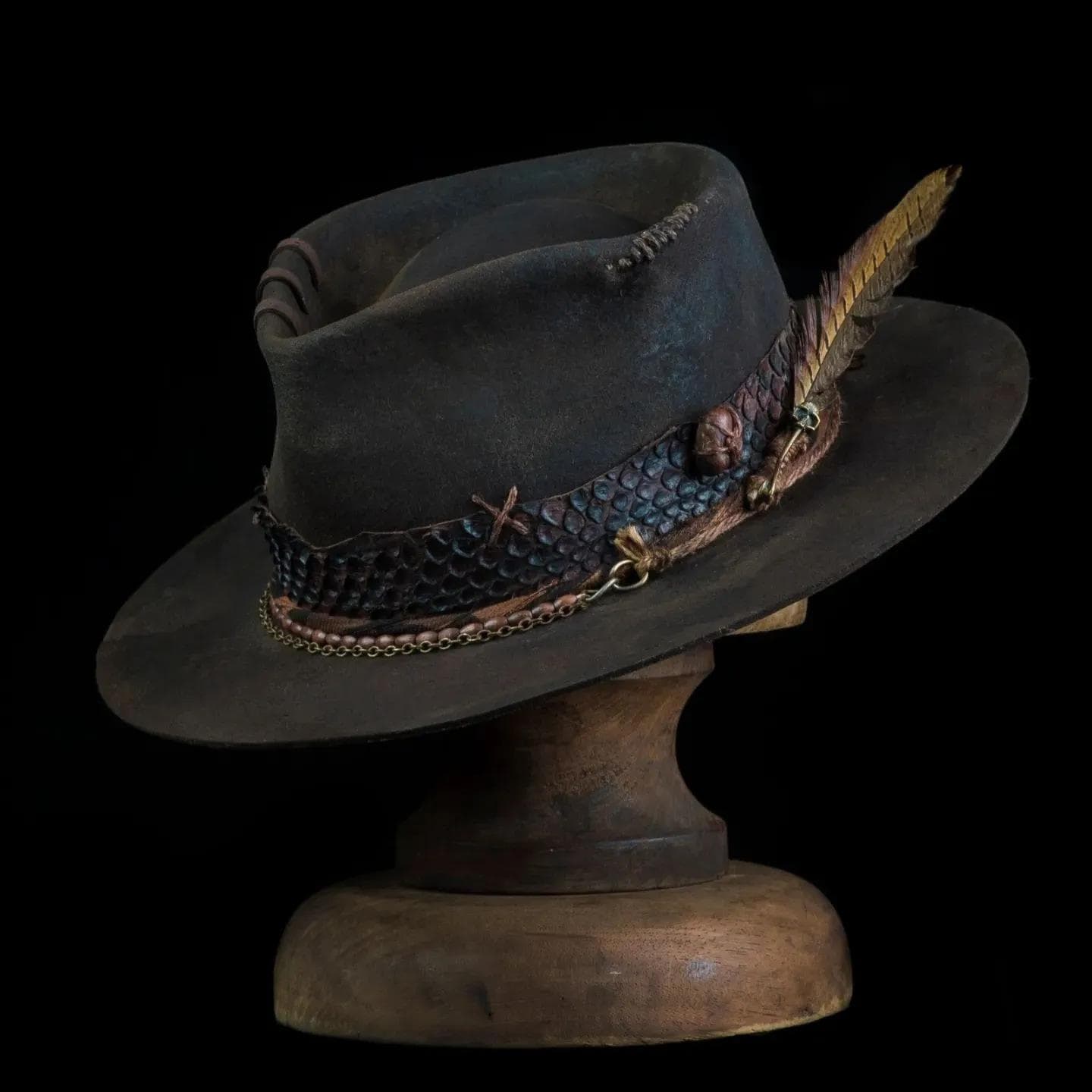 Web Decorated Wool Top Hat, European And American Fashion Versatile Pure Wool Felt Hat One size