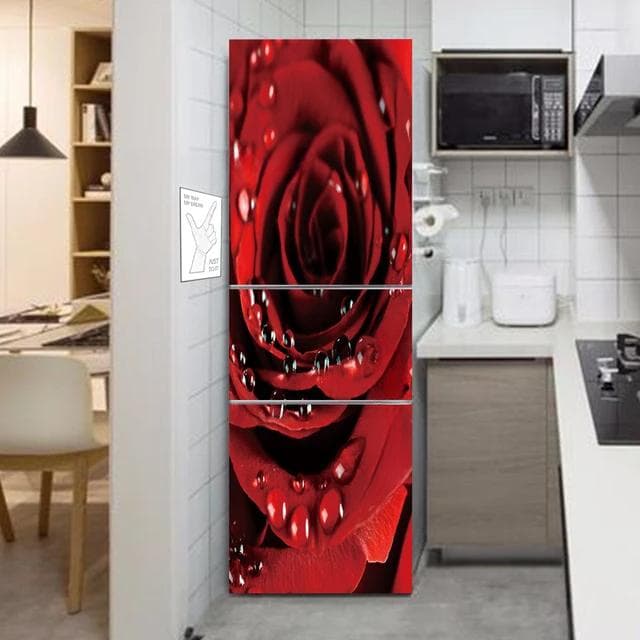 Kitchen Vinyl Refrigerator Stickers Self-adhesive Fridge Wallpaper Door Cover Coffee Jungle Ball Decoration Poster Mural 3d Film 60x150cm(1pcs)