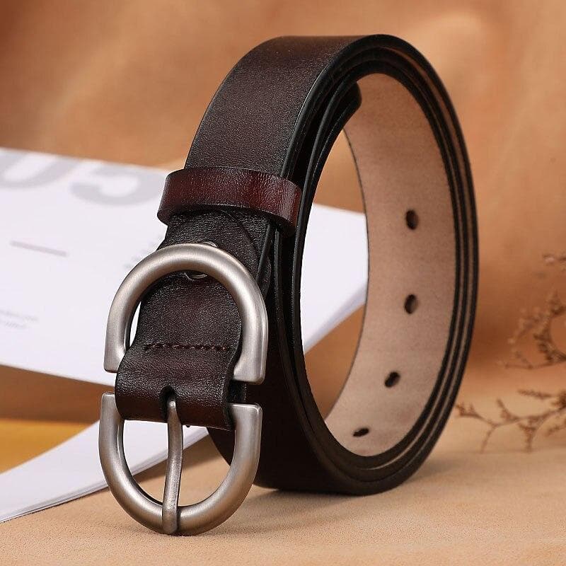 Belts for Women Genuine Leather Cowskin High Quality Fashion Belt Jeans Woman Belts for Dress Luxury Brand Women's Belt LB032-1 China&100cm coffee