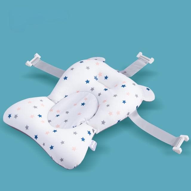 Infant Baby Bath Tub Pad Portable Baby Non-Slip Bathtub Mat Children Shower Air Cushion Bed Newborn Baby Security Bath Seat 43*28cm white