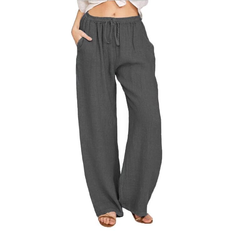 Summer Women's Pants Large Size Loose Casual Pants 2XL dark gray
