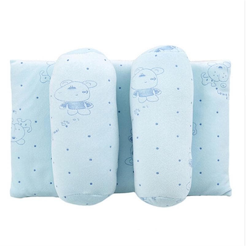 Newborn Baby Pillow Anti-eccentric Head Shaping Pillow Pure Cotton Adjustable Baby Products Pillow None blue