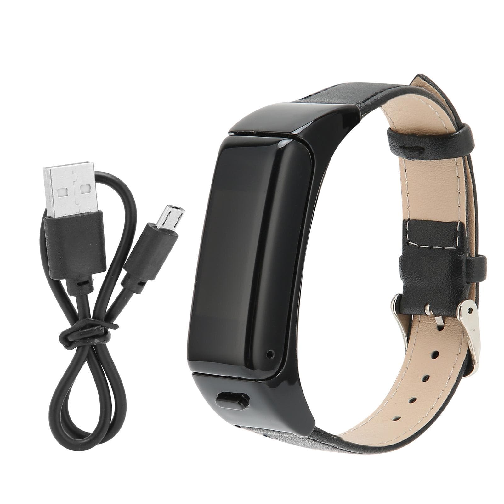 Multifunction Intelligent Bluetooth Bracelet USB Charging with HD Voice Music Play Alarm Clock black