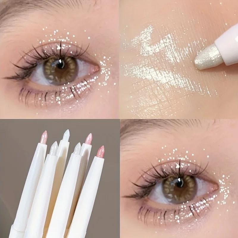 Glitter Highlighter Eyeliner Pen 3D Facial Makeup Pearly Diamond Brightening Eyelid Under Crease Eyeshadow Stick