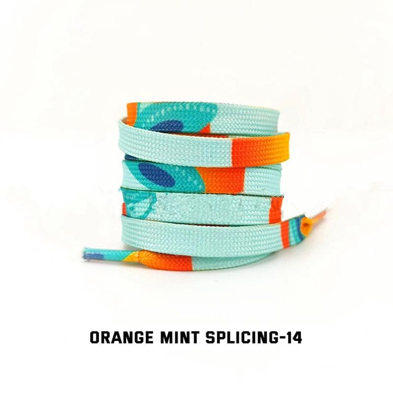 Colorful Flat Gradation Shoelaces Sneakers Stripes Tie-dye Laces Dazzling Blue Shoelace Personality Rope Men Women with The Same 120cm