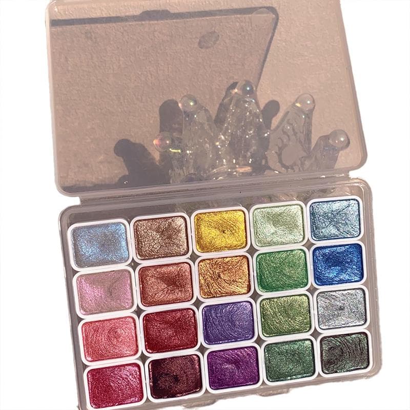 20 Colors Pearlescent Watercolor Set Metallic Watercolor Paint Set Sparkle Pearlescent Watercolor For Artists Students Hobbyists B