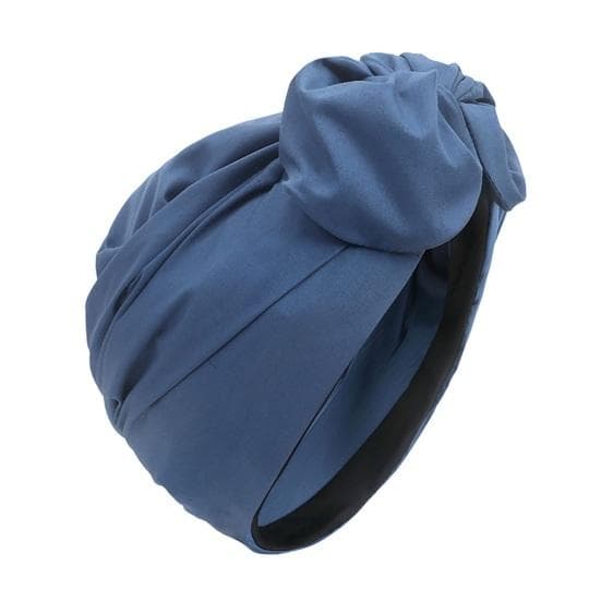 Women Cross Headscarf Solid Color Bow-knot Bandana Soft Breathable Turban Hat Retro Style Headwrap for Short Hair Long Hair Ladies Fashion Accessories royal blue