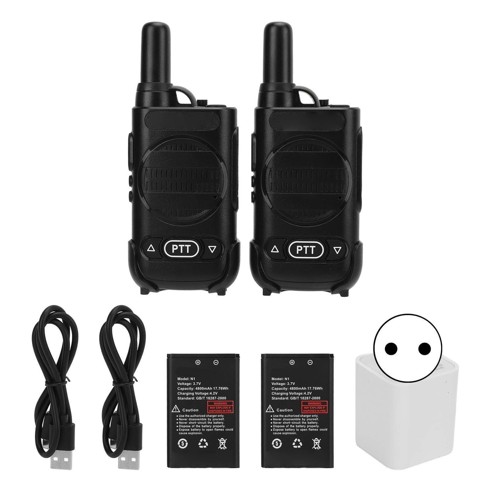 2 Pcs Mini Two Way Radio Handsfree Walkie Talkies for Construction Site Hotel