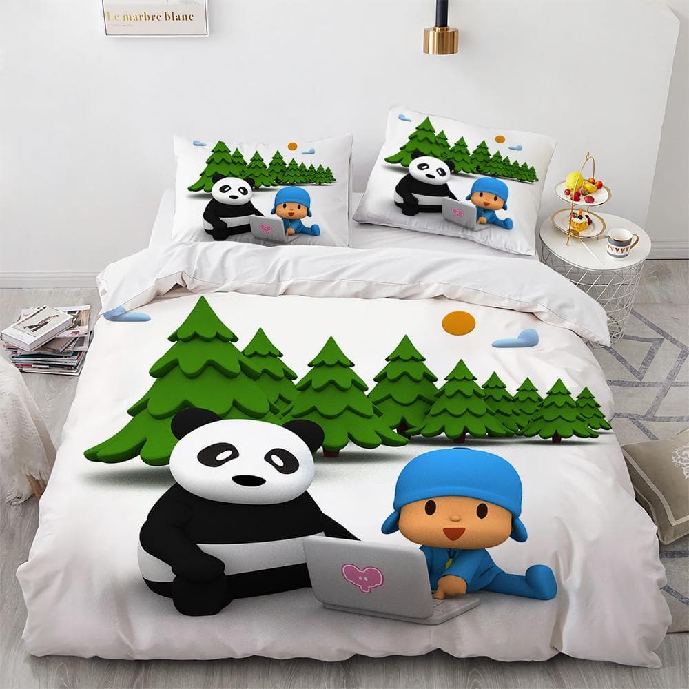 Pocoyo's Bedding Set 3D Printed Duvet Cover&Pillowcase 2/3 Pcs Double Full Queen King Quilt Cover Home Textiles Children's gifts 135x200cm-2pcs