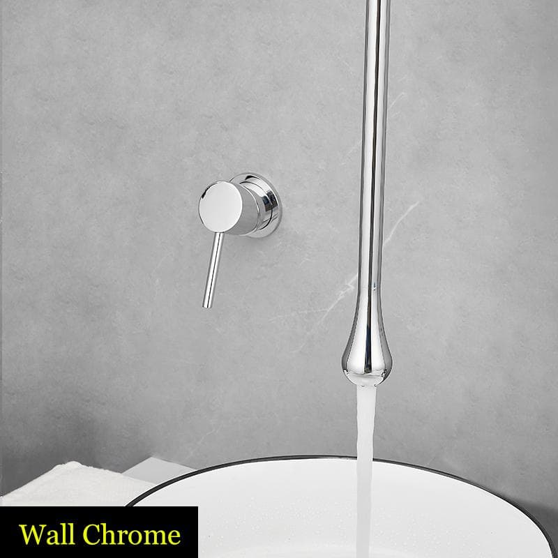 BAKALA Water Drop Hang Ceiling Faucet Bathroom Basin Bathtub Tap Solid Brass Hot Cold Water Sink Mixer Tub Hardware