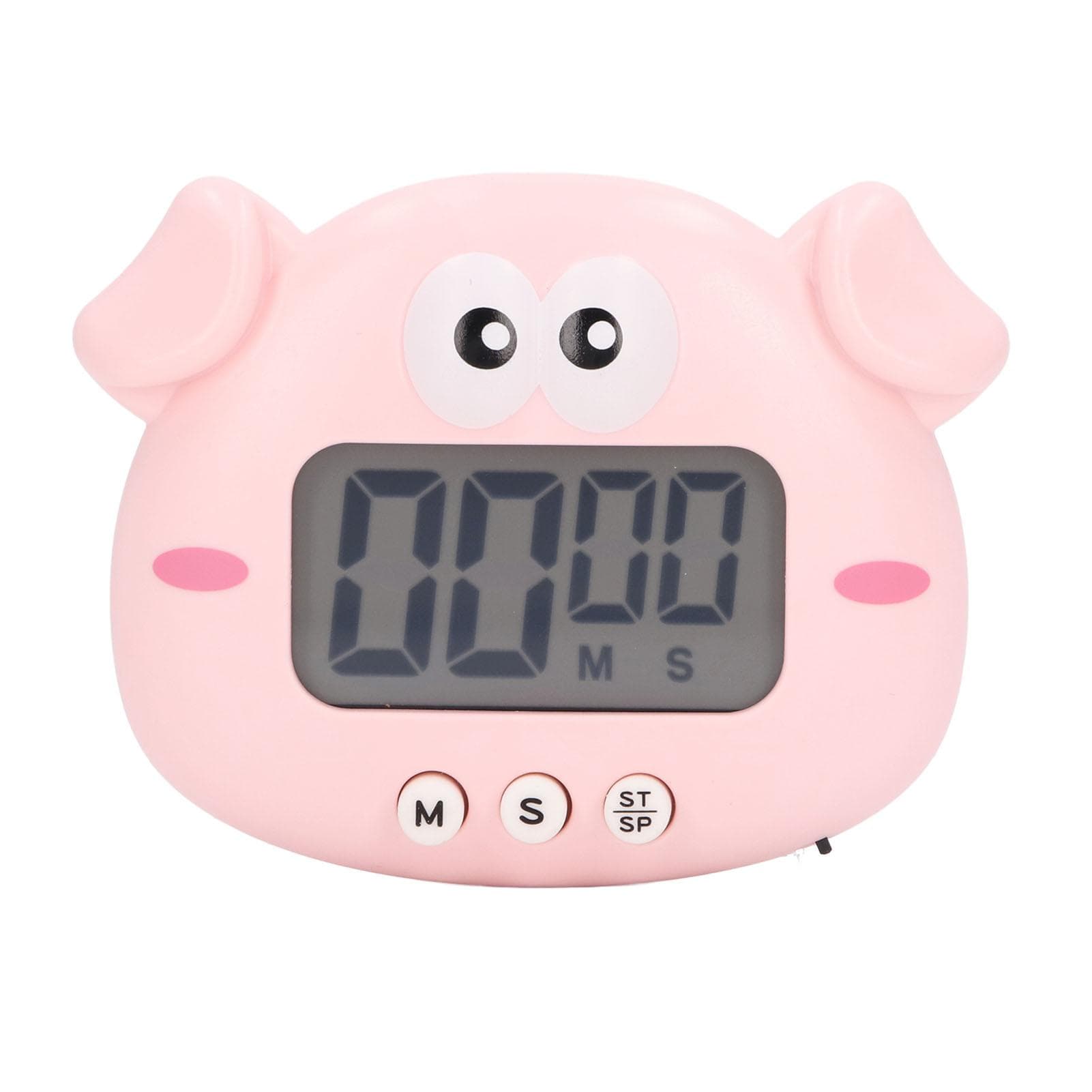 Cartoon Digital Timer ABS Portable Lightweight Simple To Use Cute Cartoon Timer for Kitchen Cooking Pink Pig