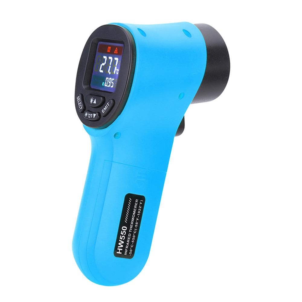 Handheld Non-contact Digital Infrared Thermometer Pyrometer Aquarium LCD Laser Thermometer Outdoor blue
