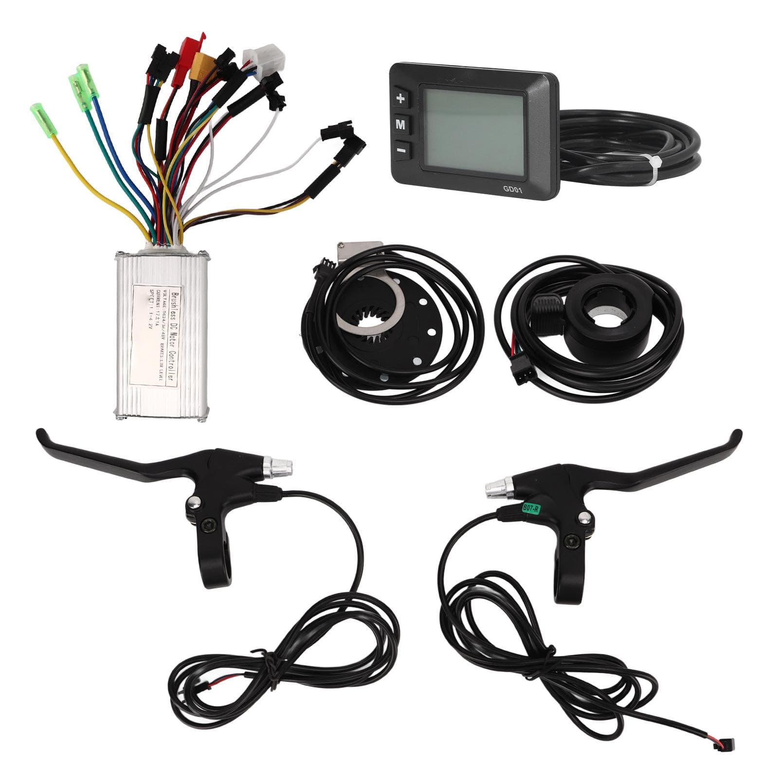 Electric Scooter Conversion Kit Waterproof GD01 Panel 17A Controller Throttle Brake Handle for 350W