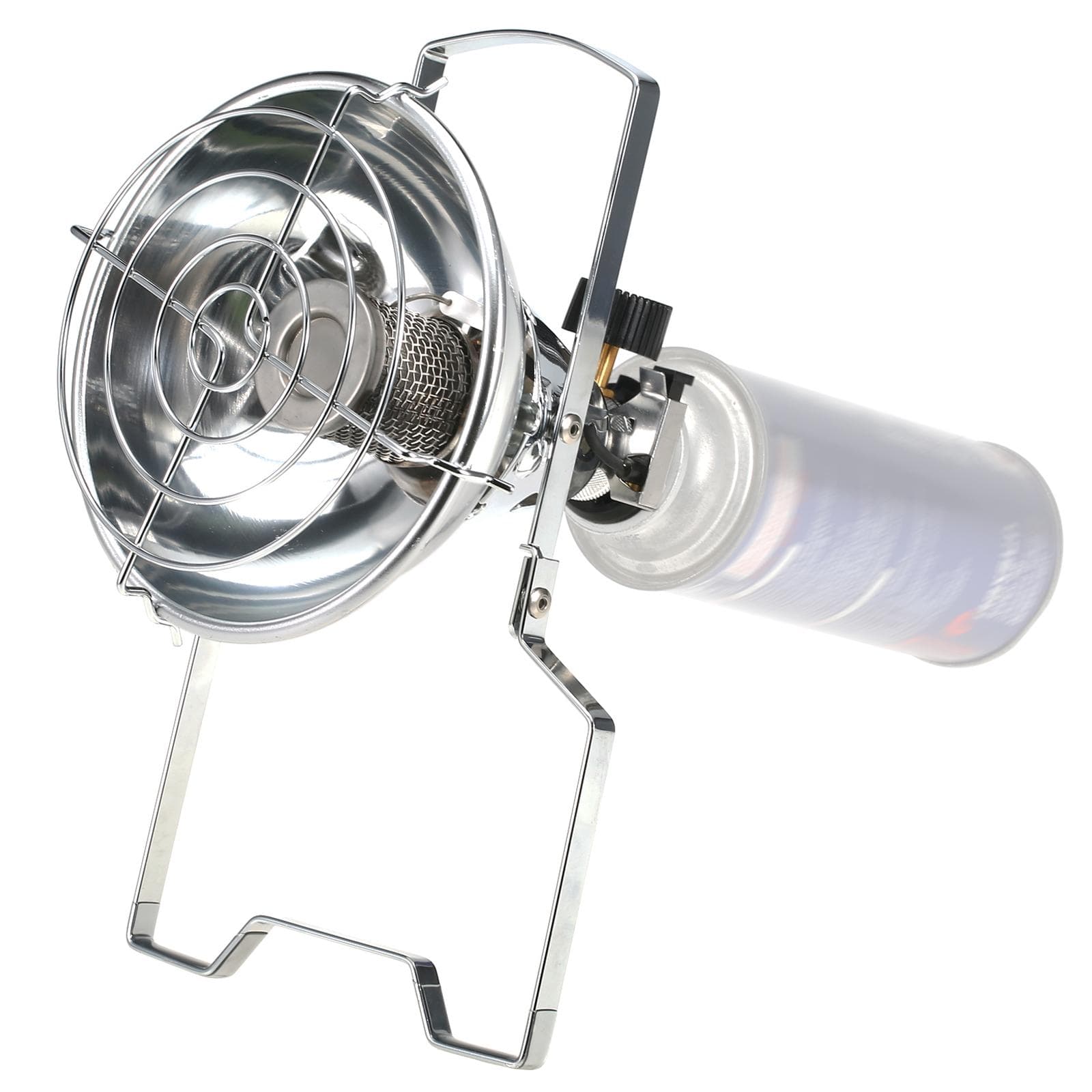 1000W Outdoor Portable Piezo Ignition Gas Heater Warmer Heating Stove for Long Gas Tank silver