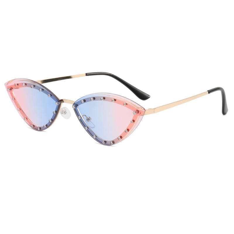 European American Style Women Sunglasses Cat Eye Shape Fashion Sun Glasses Rhinestone Decoration Female Stylish Shades UV Protection