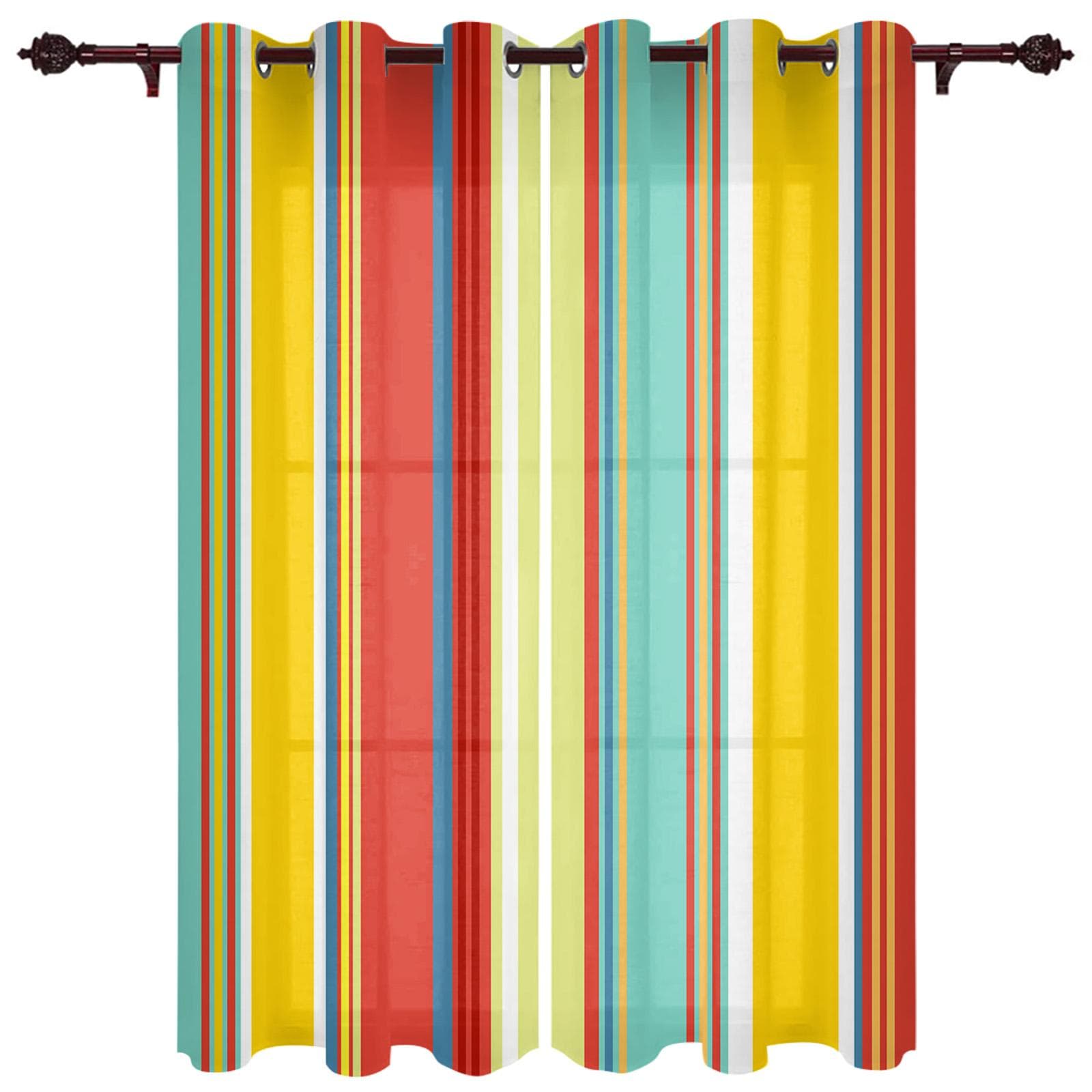 Gradient Stripe Modern Window Curtains for Living Room Bedroom Curtain Kitchen Treatment Blinds Drapes 135W x 160H(cm) x1