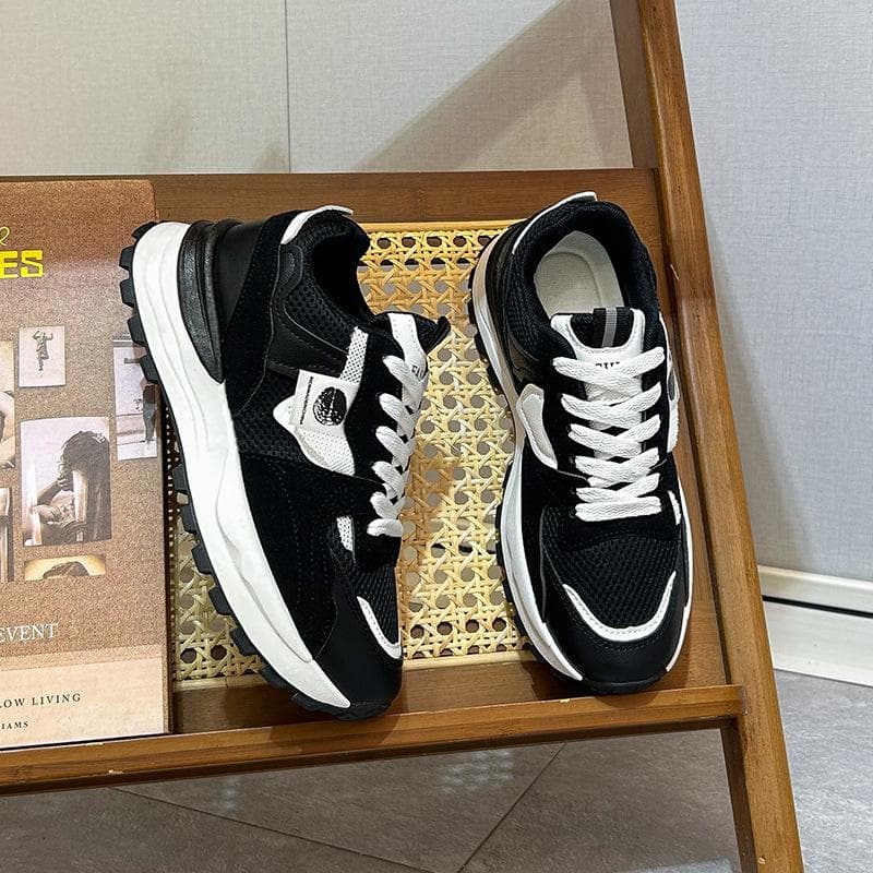 23 Spring New Thick Bottom Daddy Shoes Women's Breathable Forrest Gump Shoes Korean Style Round Toe Casual Shoes Student Sports Shoes 40