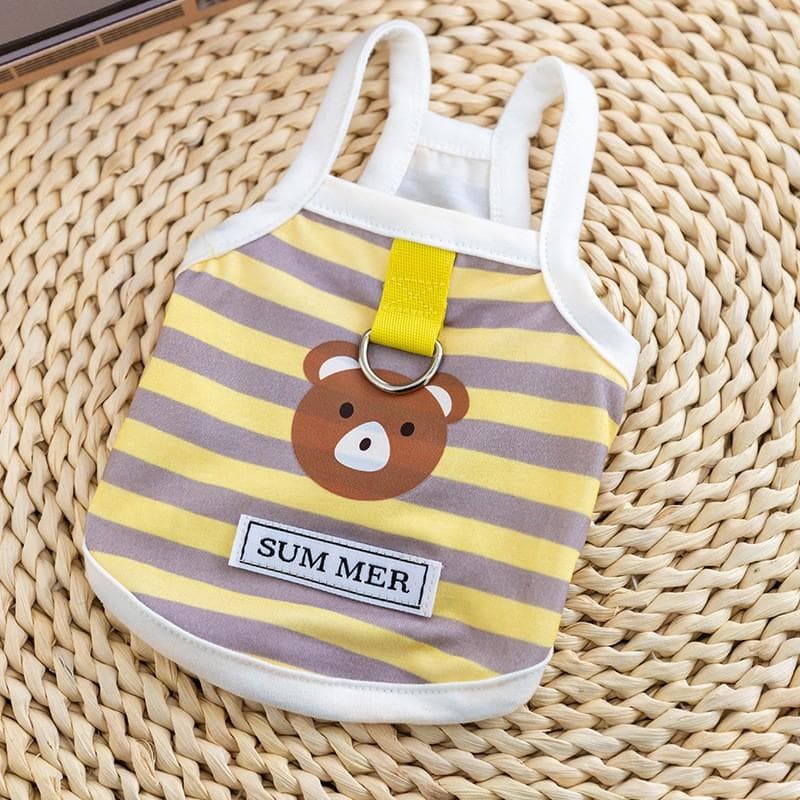 Cat Summer Cute Two-legged Striped Small Fish Three-dimensional Traction Dog Sling Teddy Bear Kitten Pet Clothes XXL