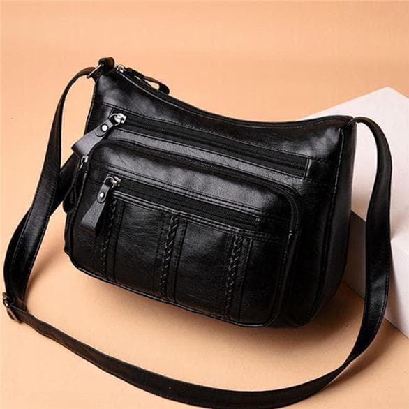 Women Shoulder Bag Multi-layer Crossbody Bag Black Elegant Female Casual Large Capacity Bags 1 PC black