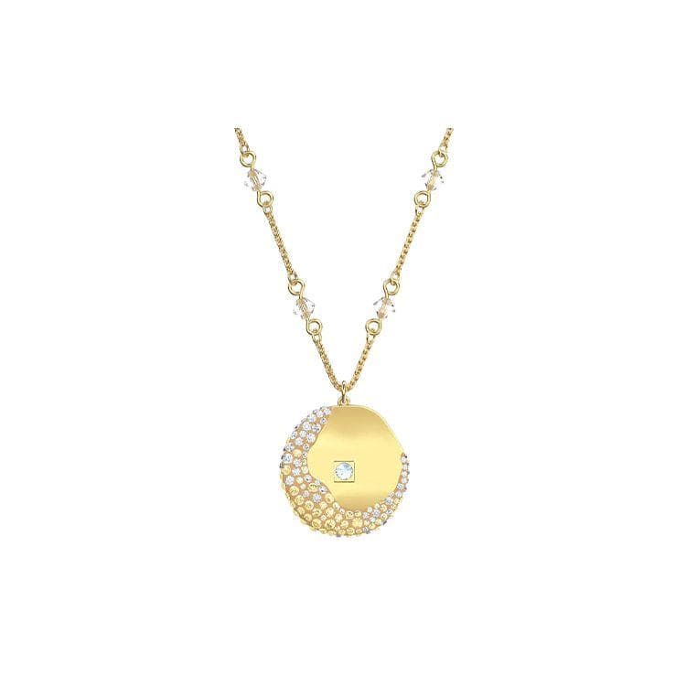 Swarovski The Elements Round Pendant Necklace Women necklace Gold 5568266 Box (Random Color),F,Gold Plated