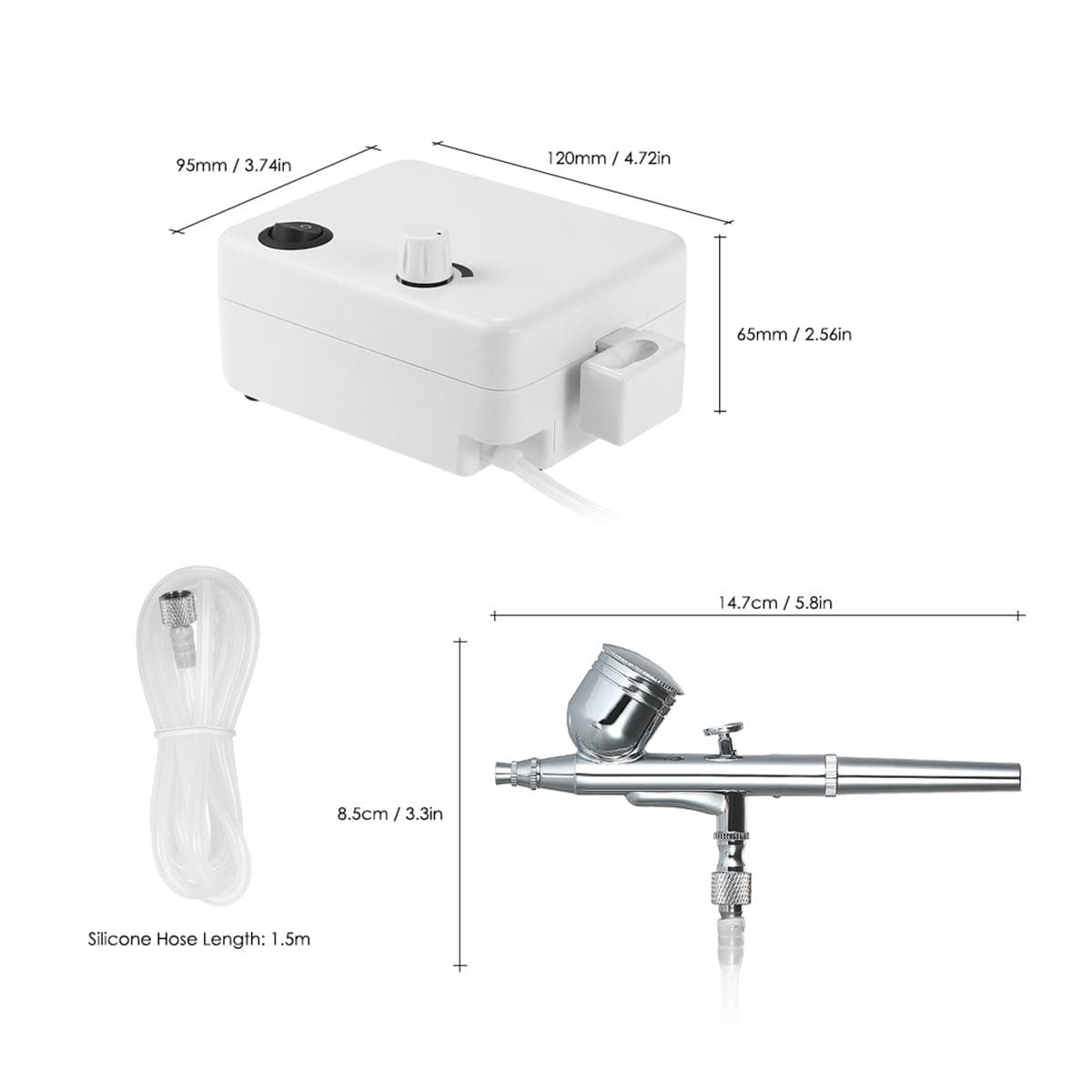 Multi-purpose Airbrush Mini Air Compressor Set Gravity Feed Air Brush Kit for Art Painting Tattoo EU Plug