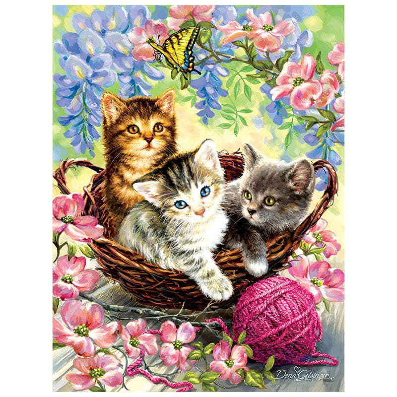 Cute Cat 5d Diy Diamond Embroidery for Full Round Diamond Painting 20X30CM