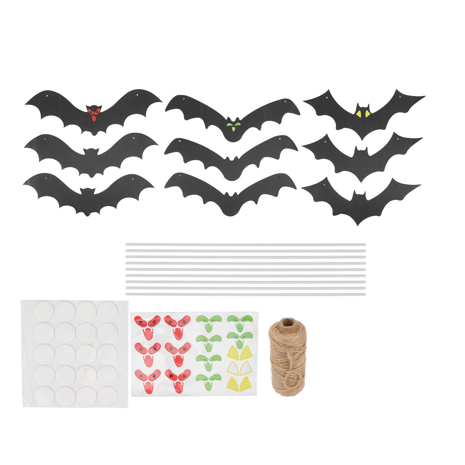 9 PCS Hanging Bats Decoration Courtyard Halloween Party Festival Flying Bats Hanging Ornaments