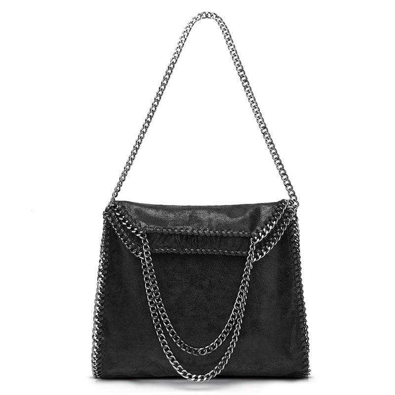 Europe and The United States Fashion Female Bauxia Chain Bag Can Be Folded Large Capacity Commuter Shoulder Bag Handbag black