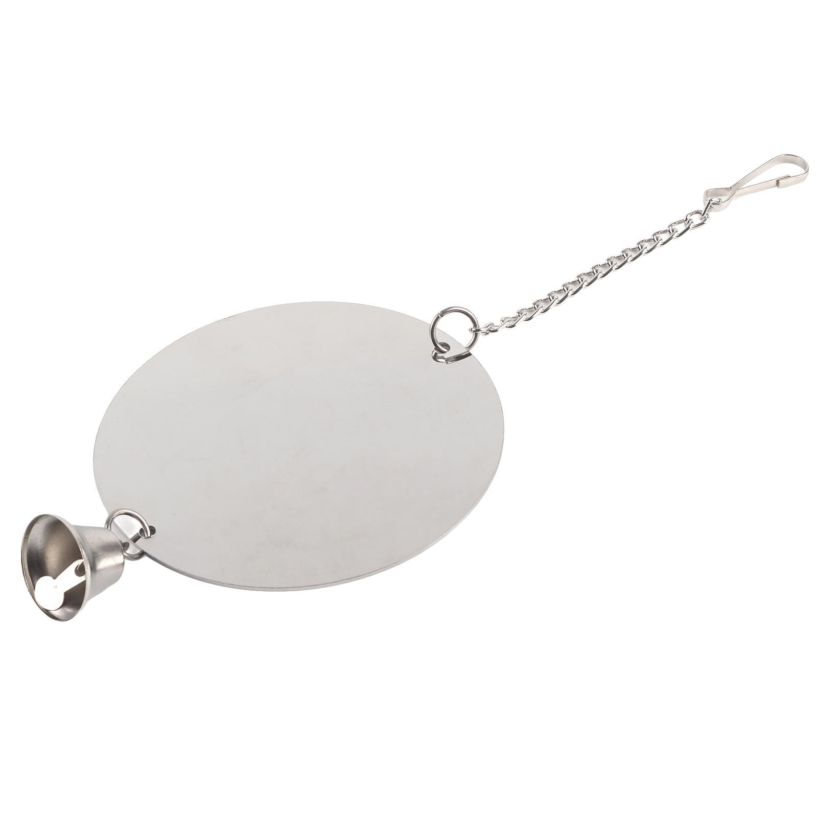 Stainless Steel Pet Bird Cage Mirror with Bell Parrot Playing Hanging Biting Toychain type