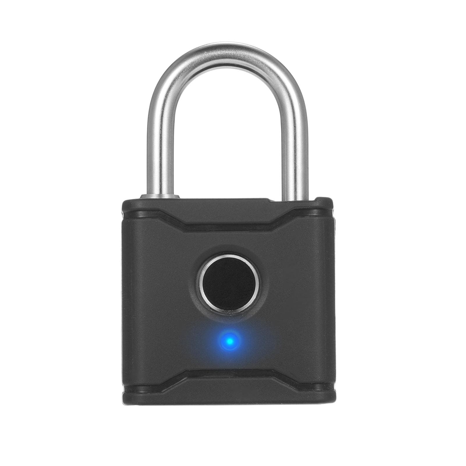 T1004D Smart BT Fingerprint Padlock Rechargeable Keyless 20 Fingerprints Emergency Unlocking Easy T1004D black