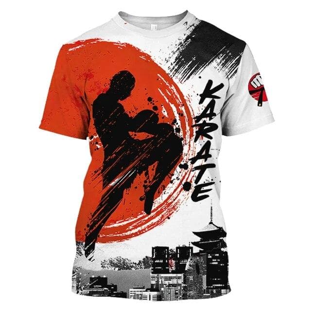 Japan Training T-shirt Men's 3d Karate Printed Tee Tops Oversized Short-sleeved High-quality Sportswear Men Quick-drying T Shirt M