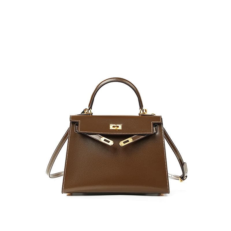 High End Version Bag Second-generation BOX Patterned Cowhide Mini Handbag New High-end Leather Women's Crossbody Bag 22x8x15cm khaki/gold