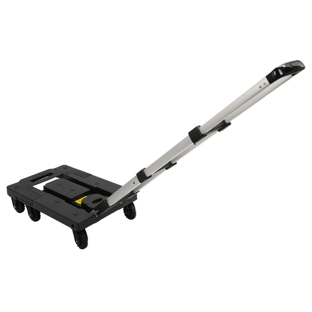 Portable Foldable Silent 7Wheel Platform Trolley Luggage Cart Hand Truck Adjustable Pulling Rod