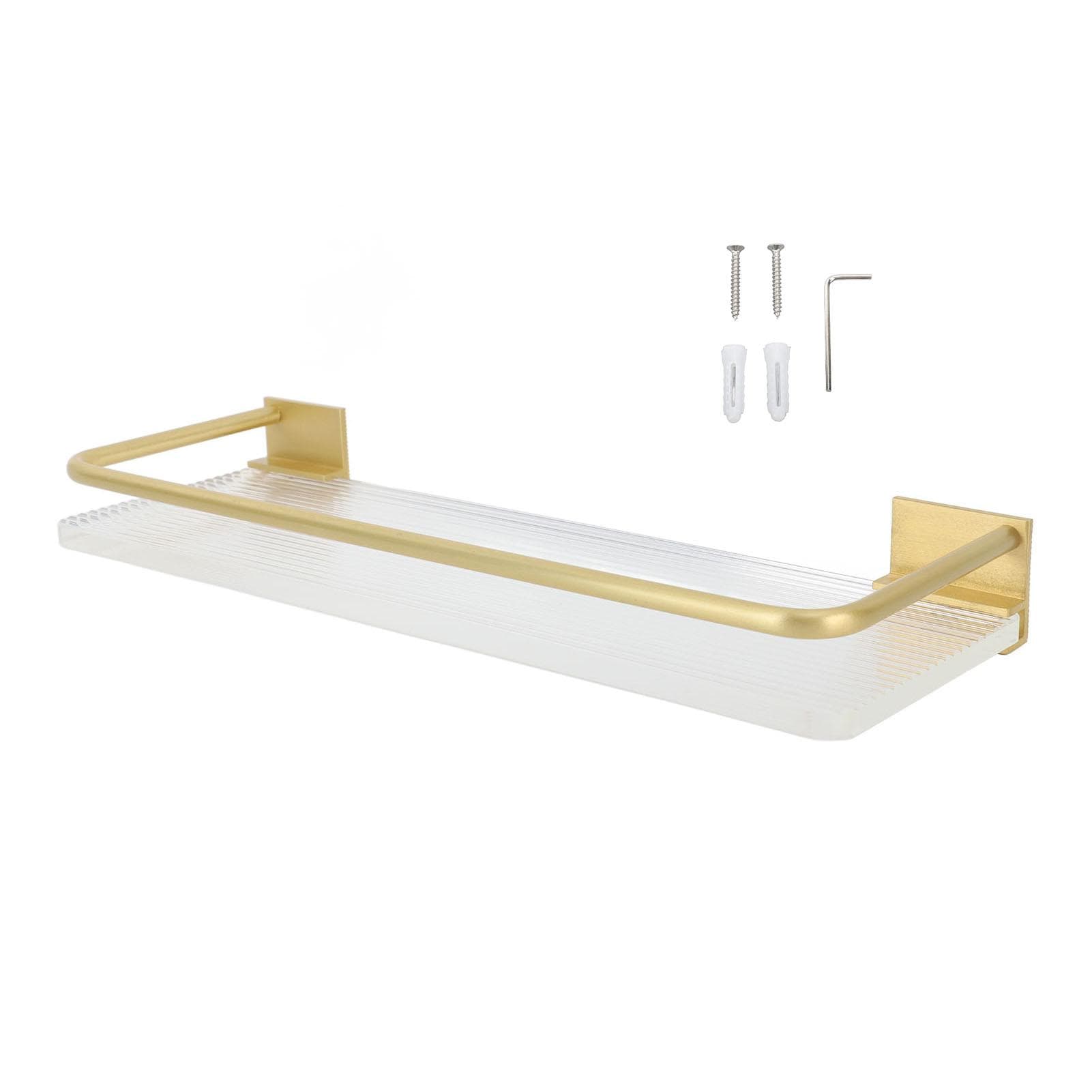 30cm Bathroom Wall Mounted Shelf Space Aluminum Acrylic Towel Rack Bathroom Storage Rack Grey gold